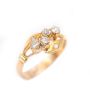 18K Gold Vintage Asian Diamond Ring 0.22ctw Round Brilliant 6 Size 2.6g Classic