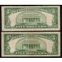 1953 B $5 USA silver certificate and 1953 A $5 United States Red Seal note