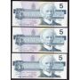 17x 1986 Canada $5 consecutive notes Thiessen Crow GNP3132427-43  UNC+