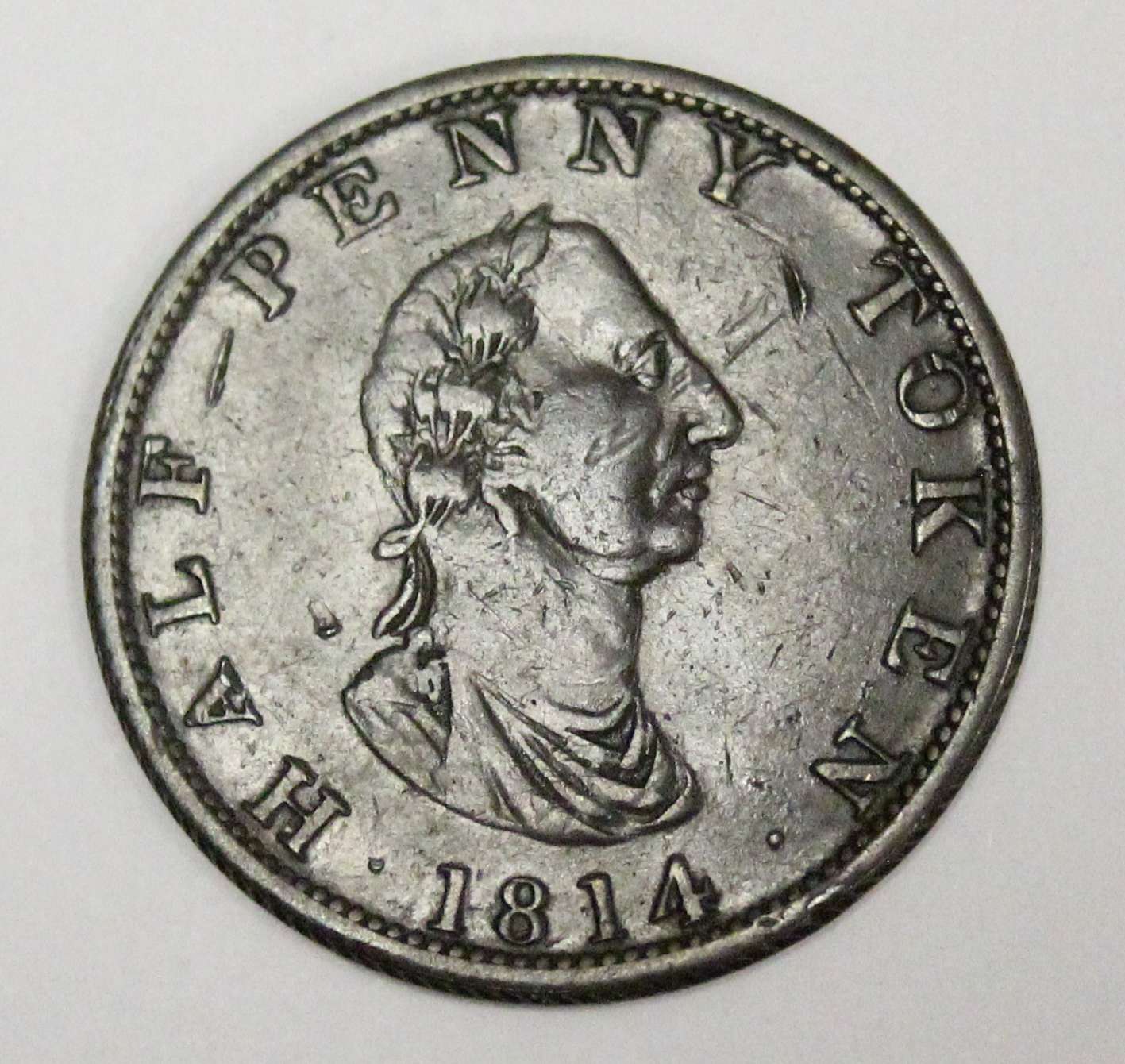 1814 Nova Scotia Carritt and Alport Halifax Half Penny token NS-9