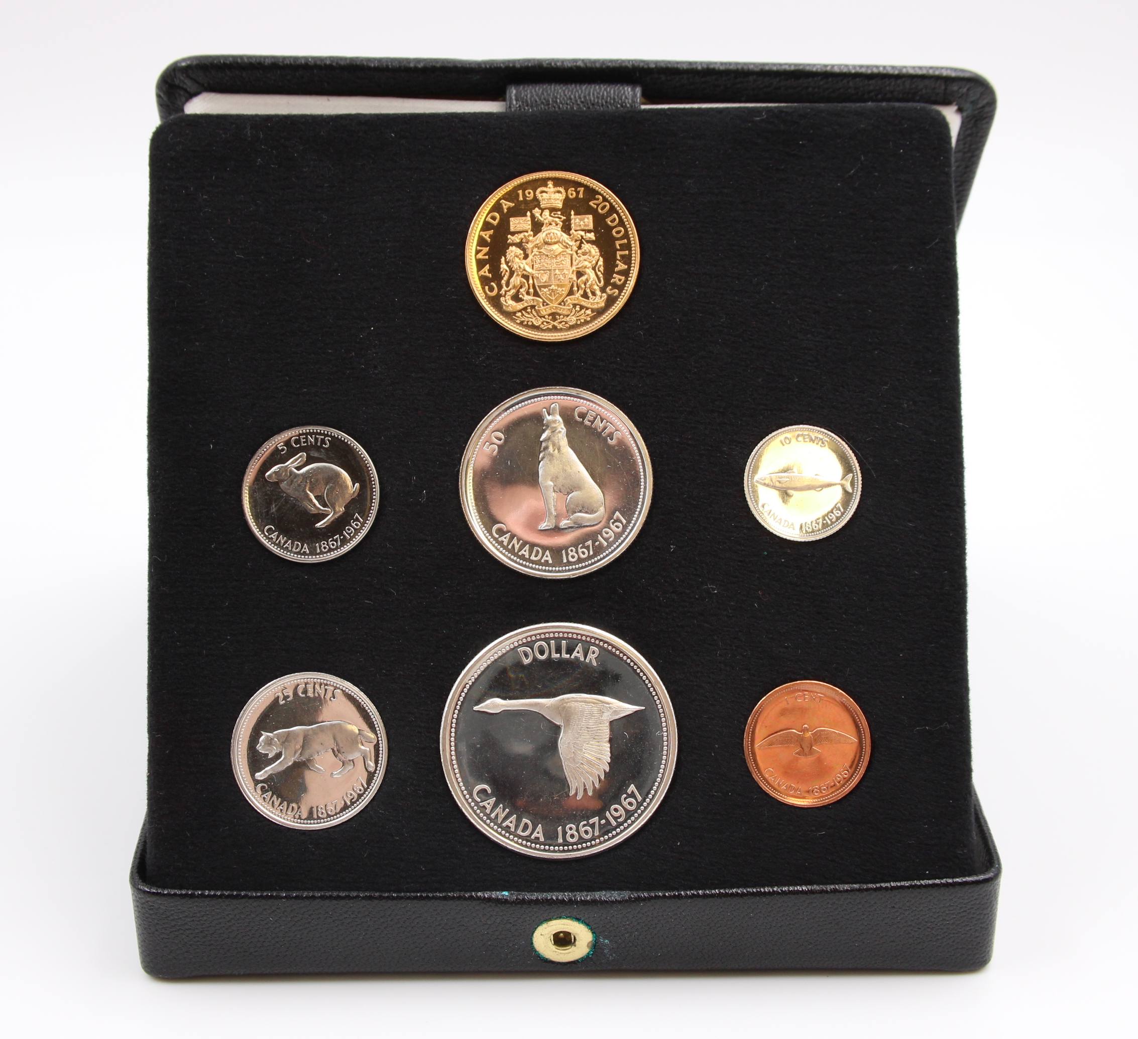 1967 Canada Centennial $20 gold set 7-coins all Choice Specimen no