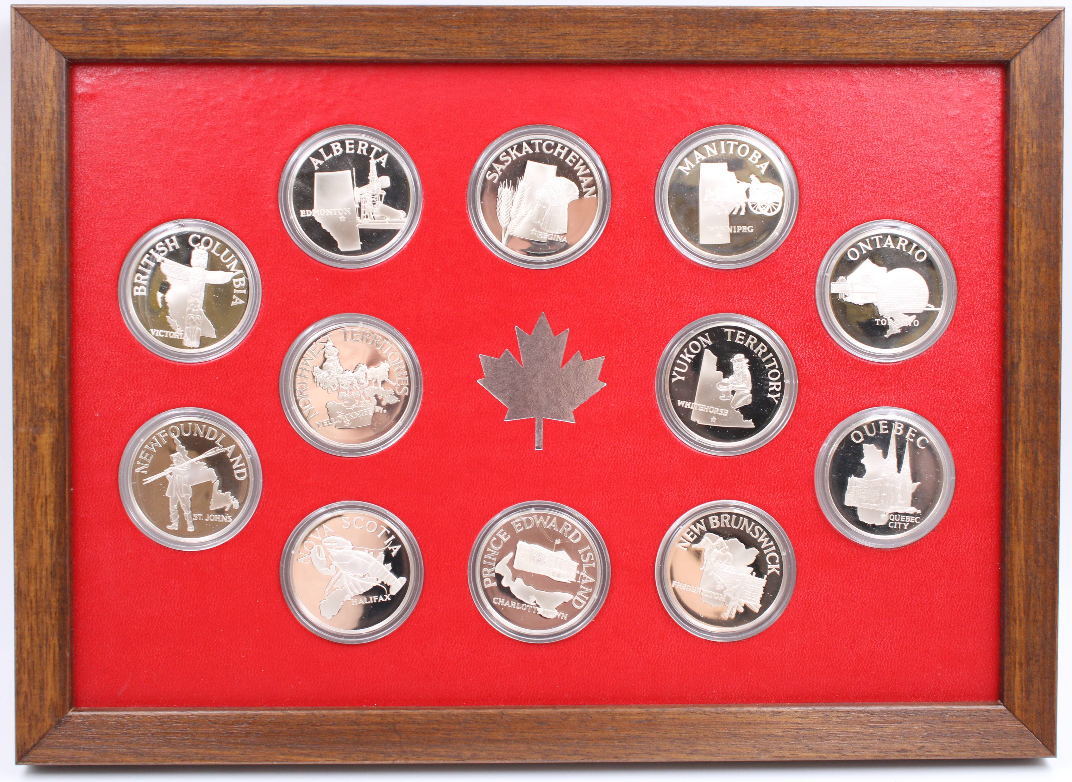Provinces of Canada 388 grams of .925 pure silver Franklin Mint