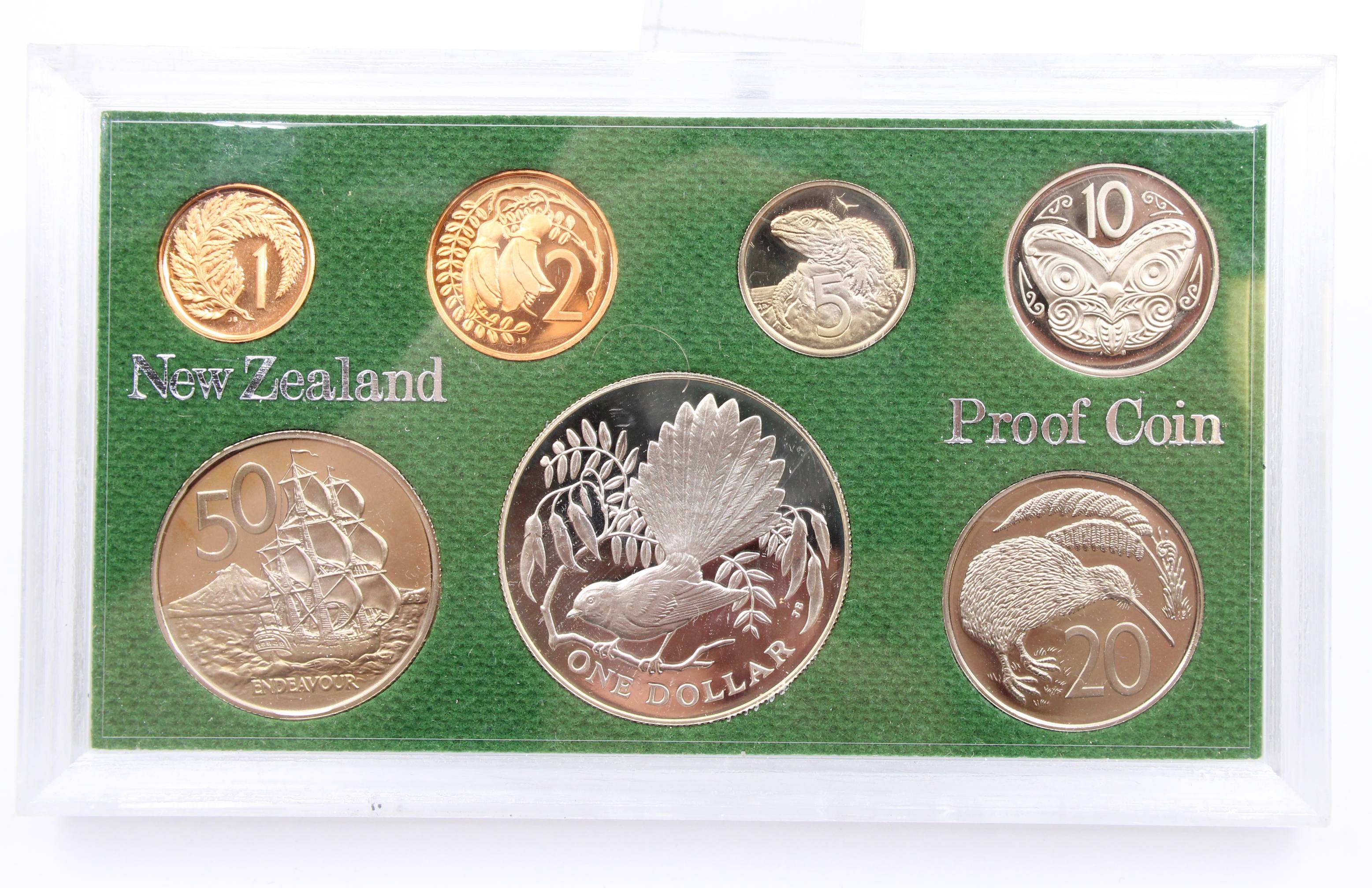 1980 New Zealand 7-coin set mint sealed all coins Gem Cameo Proof