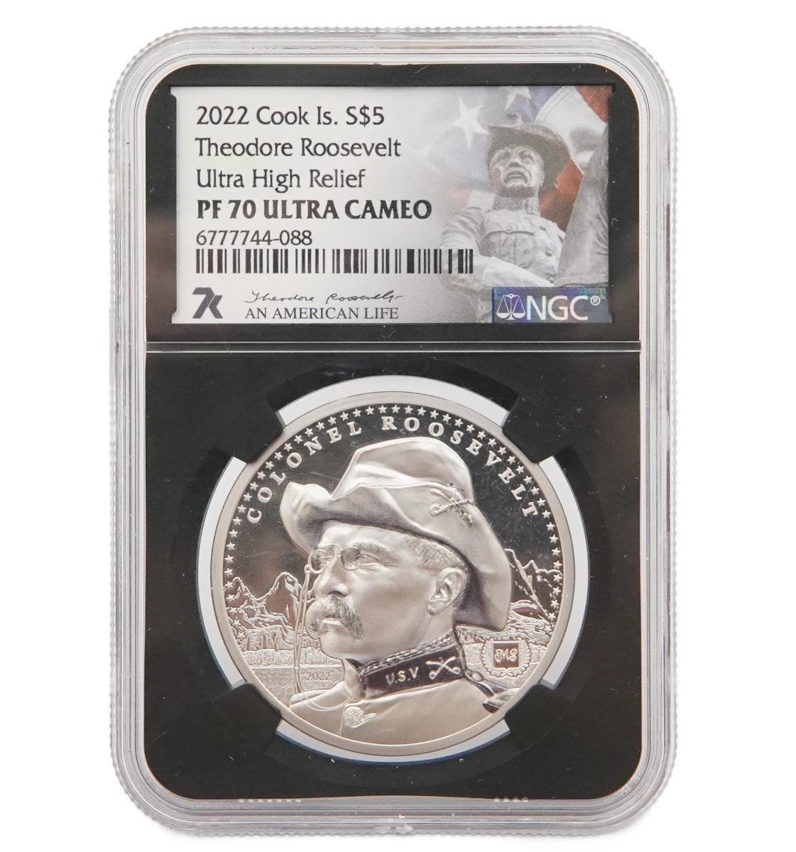 2022 An American Life Theodore Roosevelt 1 oz Silver Coin NGC PF70
