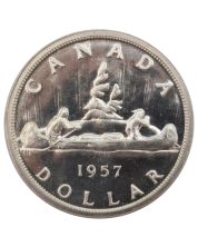 1957 Canada silver dollar Choice prooflike