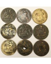 9x 1812 Tiffin tokens original
