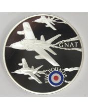 2008 St Helena & Ascension £5 coin .925 silver RAF GNAT