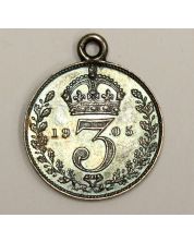 1905 Great Britain 3 Pence silver coin