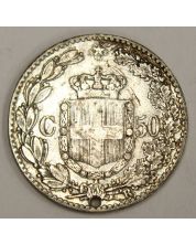 Italy 1889R 50 Centesimi silver coin a/EF details
