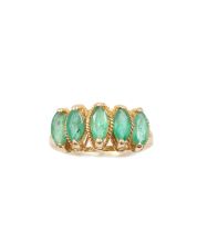 14 Karat Yellow Gold Ladies 1.00 Carat Emerald Ring 