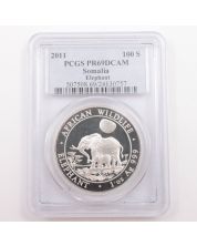 2011 PCGS PR69DCAM Somalia Elephant 1 oz Fine Silver coin