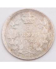 1897 Canada 5 cents Narrow-8 EF+