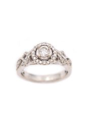 10K White Gold Diamond Ring 0.71ctw Round Brilliant SI1 H-J I-2 K Vintage Appraised $2,100