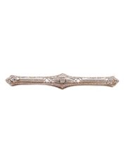 Edwardian Diamond Brooch 14K Yellow & White Gold Filigree Bar w/Appraisal $1,400