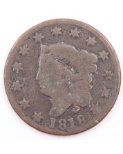 1818 Coronet Head Large Cent circulated