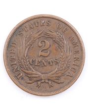 1864 Two Cents Large Motto coin EF