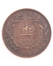 1894 Newfoundland Large Cent VF+