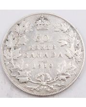 1910 Canada 50 cents Edwardian Leaves VF+ 