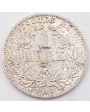 1914 A Germany 1 Mark silver coin AU
