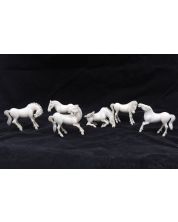 6X intricately carved ivory horses circa-1910
