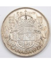 1946 Die break through 6 Canada 50 cents EF+