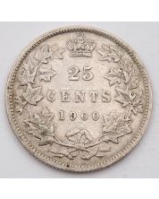 1900 Canada 25 cents VF+ small obverse scratch