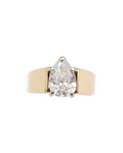 1.59ct Diamond solitaire 14K yellow gold ring with appraisal $12,000.00 Size 5.5