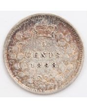 1898 Canada 5 cents silver coin VF+