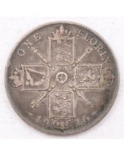1916 Great Britain Florin sterling silver coin circulated