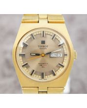 Vintage Tissot PR 516 GL Gold Plated Champagne Dial 36mm 1970s Mens Watch