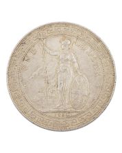 1930 B Great Britain silver trade dollar $1 nice EF/AU