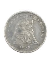 1859 seated liberty Half Dime nice VF+