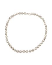 Tiffany & Co Sterling Silver 11mm Bead Necklace 17.3"
