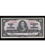 1937 Canada $10 banknote Coyne Towers Z/D 7106661 Choice AU