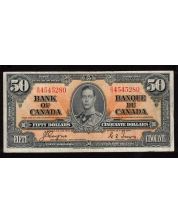 1937 Canada $50 banknote Coyne Towers B/H 4545280 VF