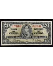 1937 Canada $20 banknote Coyne Towers H/E 7722142 VF