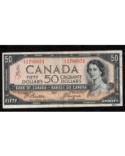 1954 Canada $50 devils face banknote Beattie Coyne A/H 1786851 FINE
