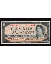 1954 Canada $50 devils face banknote Beattie Coyne A/H 1755005 VF