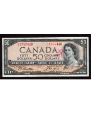1954 Canada $50 devils face banknote Beattie Coyne A/H 1787446 nice VF+