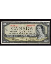 1954 Canada $20 devils face banknote Coyne Towers A/E 6096777 F/VF