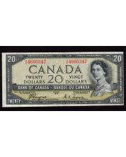 1954 Canada $20 devils face banknote Coyne Towers A/E 4660347 VF