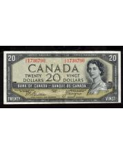 1954 Canada $20 devils face banknote Beattie Coyne C/E 1736790 VF+