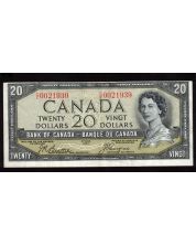 1954 Canada $20 devils face banknote Beattie Coyne C/E 0021939 VF/EF