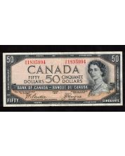 1954 Canada $50 devils face banknote Beattie Coyne A/H 1835994 F/VF