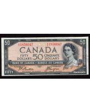 1954 Canada $50 devils face banknote Beattie Coyne A/H 1856047 VF/EF