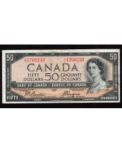 1954 Canada $50 devils face banknote Beattie Coyne A/H 1709233 nice VF+
