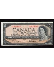 1954 Canada $50 devils face banknote Beattie Coyne A/H 1829093 nice VF+