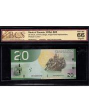 2004 PD07 Canada $20 replacement Jenkins Dodge ARA3602512 BCS GEM UNC66