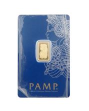 2.5g PAMP Suisse .9999 Fine Gold Bar Lady Fortuna Veriscan Assay Card