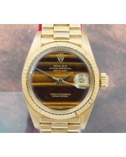 Rolex Datejust 6917 President 18K Tigers Eye Dial Oyster Perpetual Ladies Watch